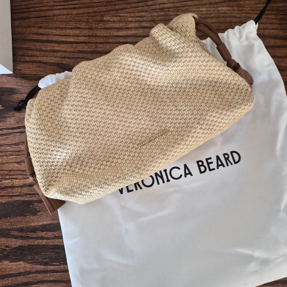 Veronica Beard Handbags - Veronica Beard Beige Woven Crossbody Bag